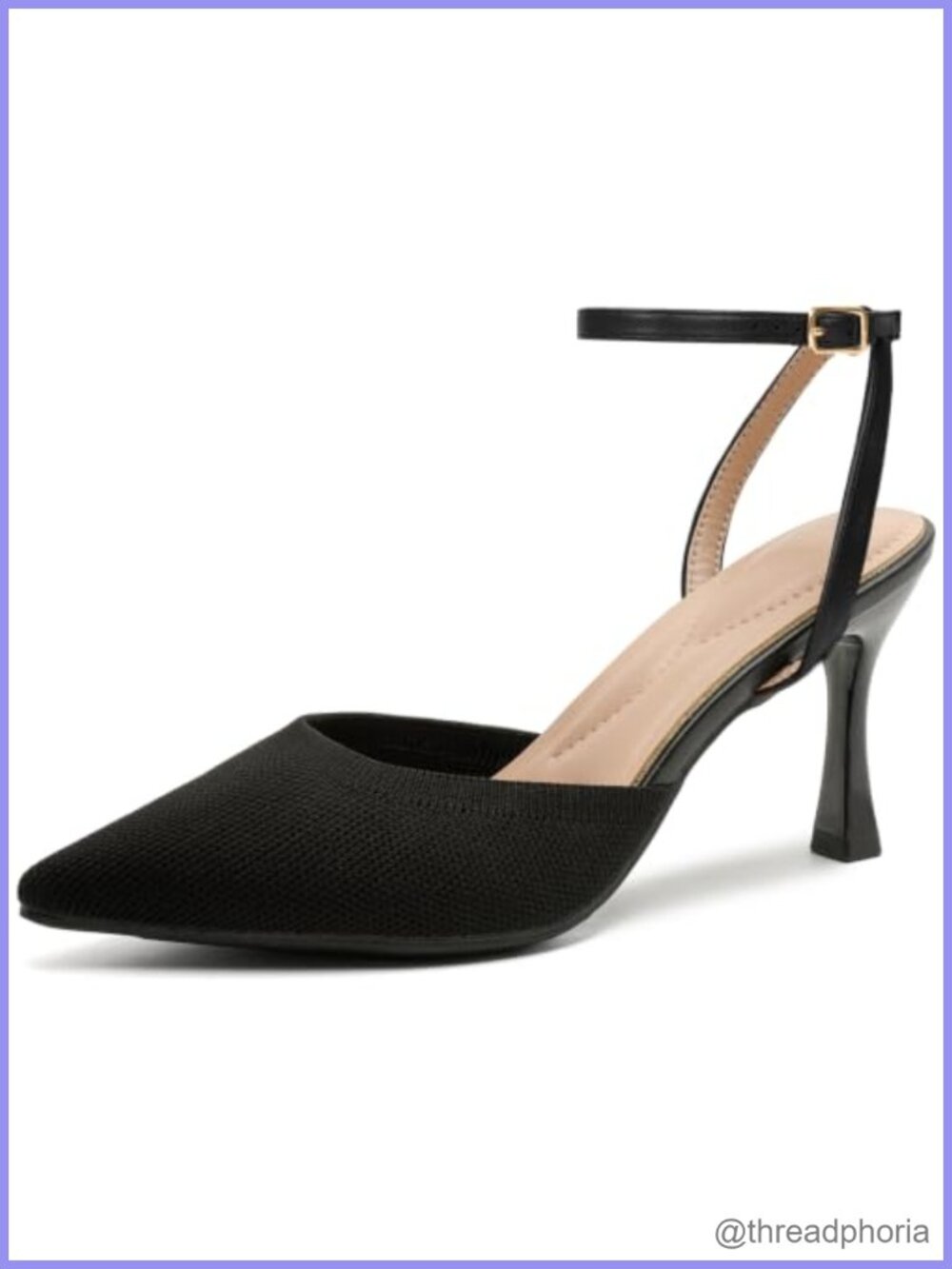 Pointed Toe Ankle Strap Slingback Pumps Stiletto Heels